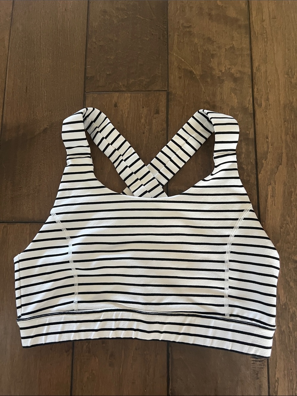 Glyder Full Force Sports Bra Black/White Stripe, L